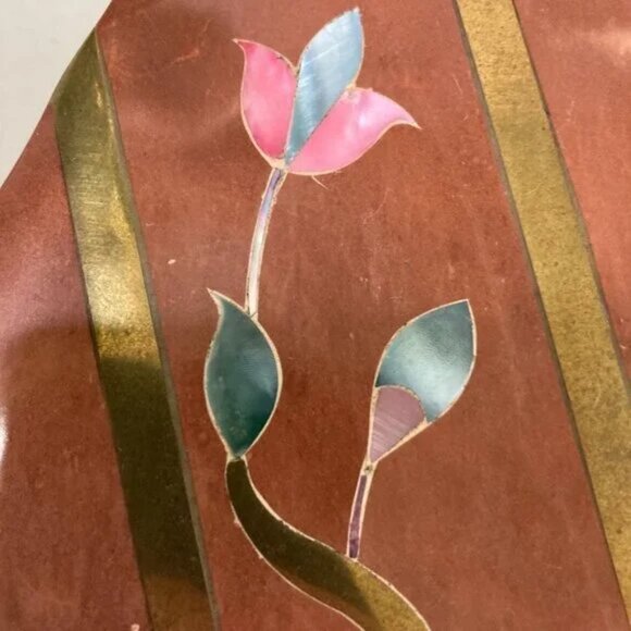 Soap Stone Trinket Box With Flower Inlay Made in India - Picture 3 of 11